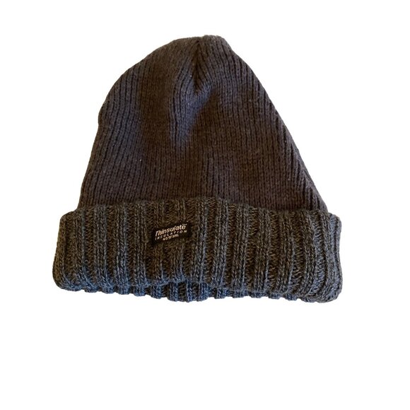 Thinsulate Gray Knit Stocking Ski Hat Cap One Size Fleece Lined - Picture 1 of 6